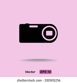 Photo camera sign icon, vector illustration. Flat design style 