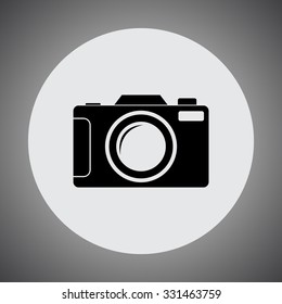 Photo camera sign icon, vector illustration. Flat design style 