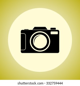 Photo camera sign icon, vector illustration. Flat design style 