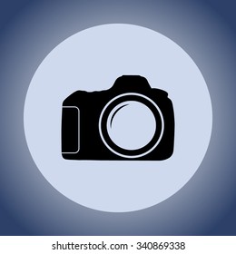 Photo camera sign icon, vector illustration. Flat design style 