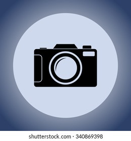 Photo camera sign icon, vector illustration. Flat design style 