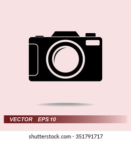 Photo camera sign icon, vector illustration. Flat design style 