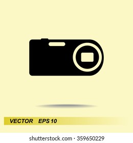 Photo camera sign icon, vector illustration. Flat design style 