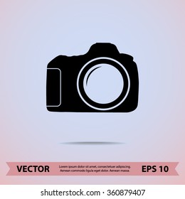 Photo camera sign icon, vector illustration. Flat design style 