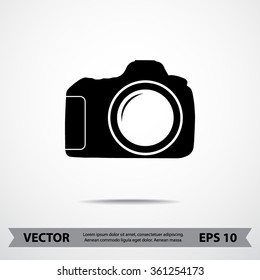 Photo camera sign icon, vector illustration. Flat design style 