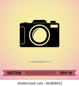 Photo camera sign icon, vector illustration. Flat design style 