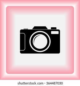 Photo camera sign icon, vector illustration. Flat design style 