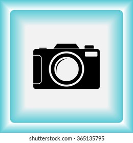 Photo camera sign icon, vector illustration. Flat design style 
