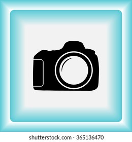 Photo camera sign icon, vector illustration. Flat design style 