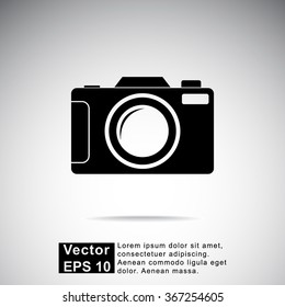 Photo camera sign icon, vector illustration. Flat design style 