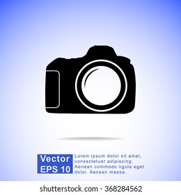 Photo camera sign icon, vector illustration. Flat design style 