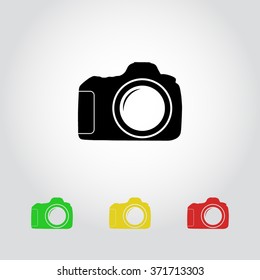 Photo camera sign icon, vector illustration. Flat design style 