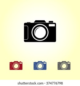 Photo camera sign icon, vector illustration. Flat design style 