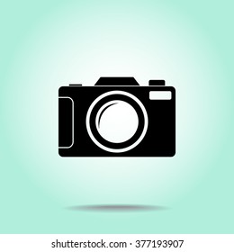 Photo camera sign icon, vector illustration. Flat design style 