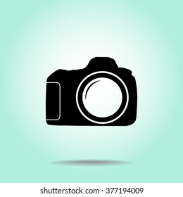 Photo camera sign icon, vector illustration. Flat design style 