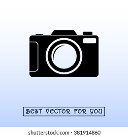 Photo camera sign icon, vector illustration. Flat design style 