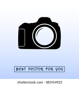 Photo camera sign icon, vector illustration. Flat design style 