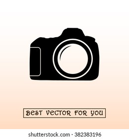 Photo camera sign icon, vector illustration. Flat design style 