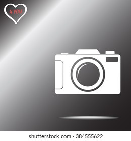 Photo camera sign icon, vector illustration. Flat design style 