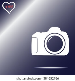 Photo camera sign icon, vector illustration. Flat design style 