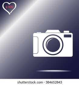 Photo camera sign icon, vector illustration. Flat design style 