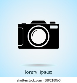 Photo camera sign icon, vector illustration. Flat design style 