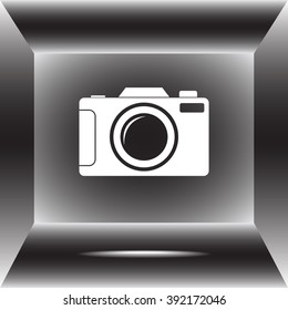 Photo camera sign icon, vector illustration. Flat design style 