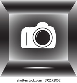 Photo camera sign icon, vector illustration. Flat design style 