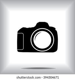 Photo camera sign icon, vector illustration. Flat design style 