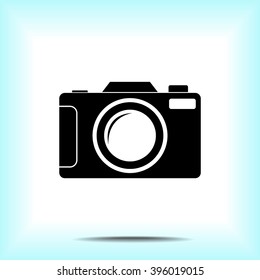 Photo camera sign icon, vector illustration. Flat design style 