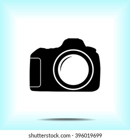 Photo camera sign icon, vector illustration. Flat design style 