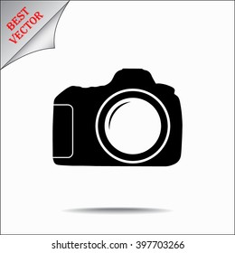 Photo camera sign icon, vector illustration. Flat design style 