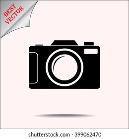 Photo camera sign icon, vector illustration. Flat design style 