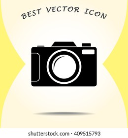 Photo camera sign icon, vector illustration. Flat design style 