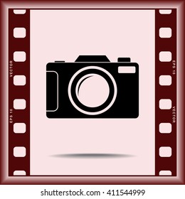 Photo camera sign icon, vector illustration. Flat design style 