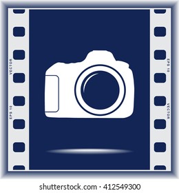 Photo camera sign icon, vector illustration. Flat design style 
