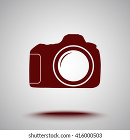 Photo camera sign icon, vector illustration. Flat design style 