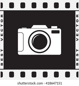 Photo camera sign icon, vector illustration. Flat design style 