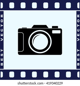 Photo camera sign icon, vector illustration. Flat design style 