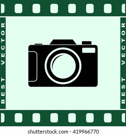 Photo camera sign icon, vector illustration. Flat design style 