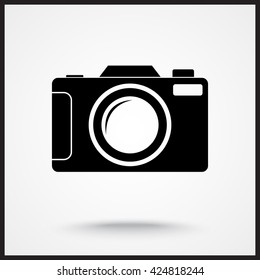 Photo camera sign icon, vector illustration. Flat design style 