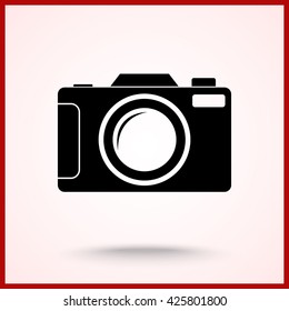 Photo camera sign icon, vector illustration. Flat design style 