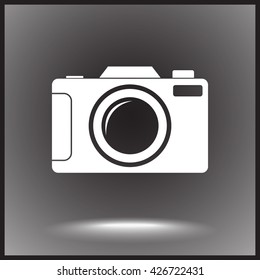 Photo camera sign icon, vector illustration. Flat design style 