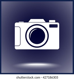 Photo camera sign icon, vector illustration. Flat design style 