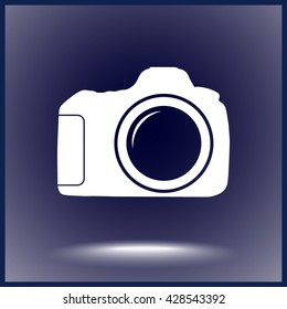 Photo camera sign icon, vector illustration. Flat design style 