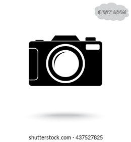 Photo camera sign icon, vector illustration. Flat design style 