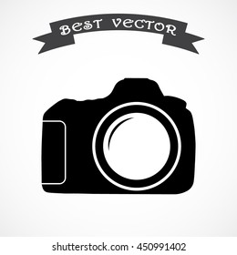 Photo camera sign icon, vector illustration. Flat design style 