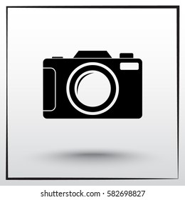 Photo camera sign icon, vector illustration. Flat design style 