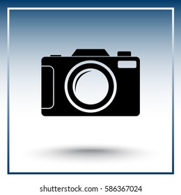 Photo camera sign icon, vector illustration. Flat design style 