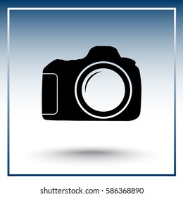 Photo camera sign icon, vector illustration. Flat design style 